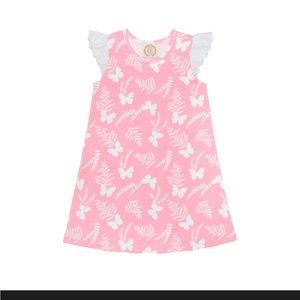 NWT adorable! TBBC pink butterfly dress with white lace sleeves 2T